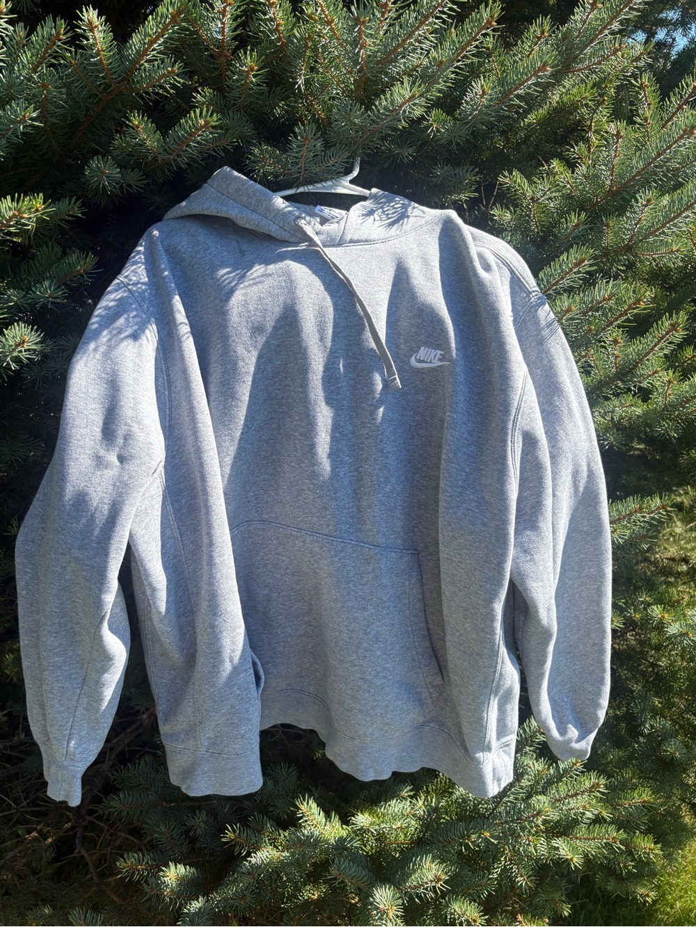 Nike Gray Pullover Hoodie with Small Logo